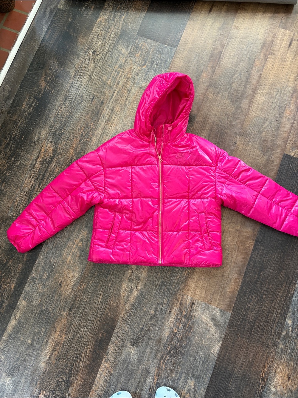 Nike Women’s Hot Pink Quilted Hooded Puffer Jacket
